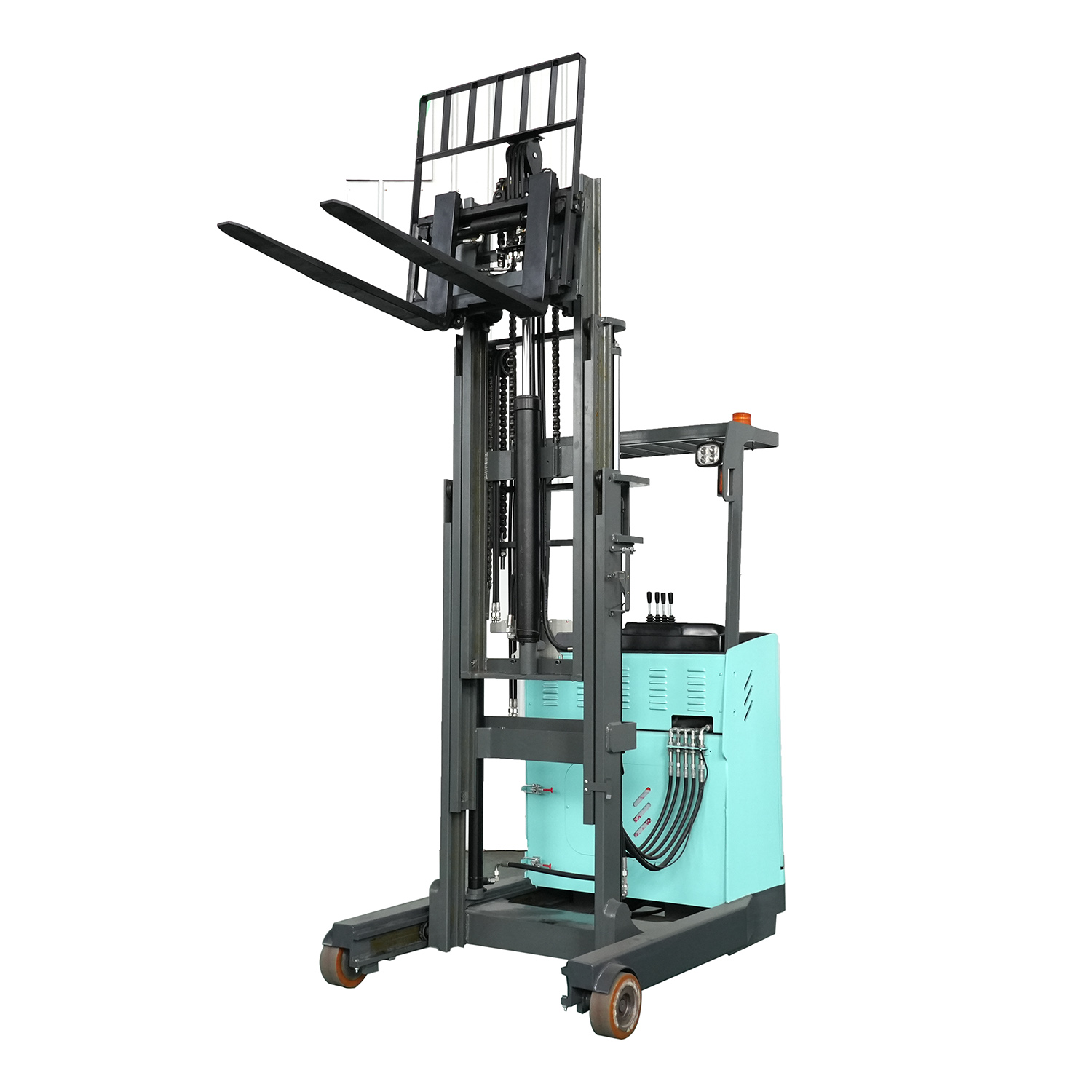 1.5ton 1500kg 2ton 2000kg Electric Reach Truck With Side Shift Lift Height 3m-8m Forklift for Narrow Aisle Warehouse with EPS