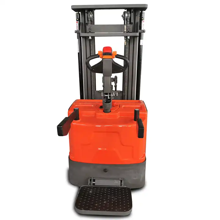 Triple-cylinder mast type double cylinder free lift 2 tons 4.5 m Straddle Electric Pallet Stacker