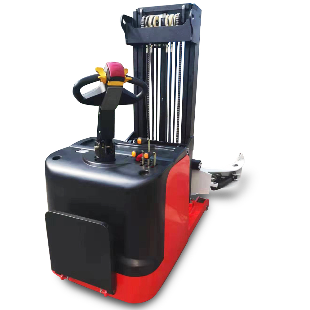 1500 Kg Electric Roll Lifter Stacker 180 360 Degree Roll Clamp Convenient Storage Moving Equipment