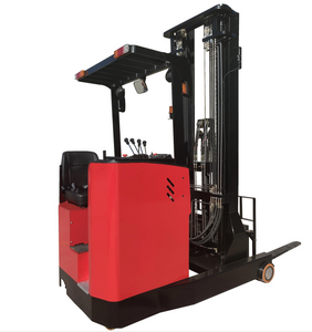 Stand-on type for large capacity high lift reach stacker trucks