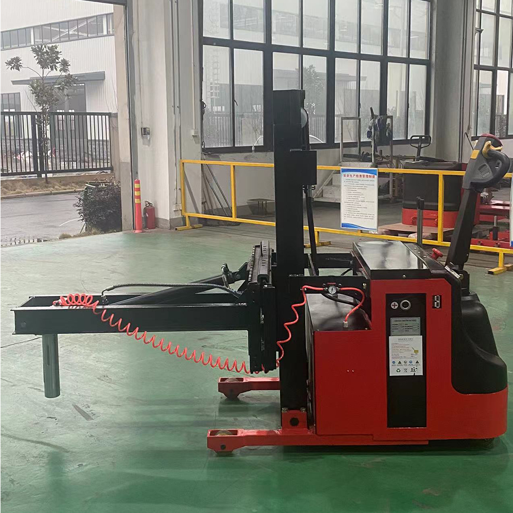 Semi Full Automatic Electric Battery Powered Reel Paper Roll Plastic Film Roll Lifter Turner