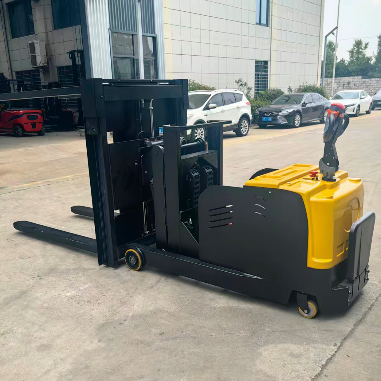 CE Certificated Full Electric Pile Turner Stacker 1Ton 1000kg 1000mm Lift With Rotation 360 Degree