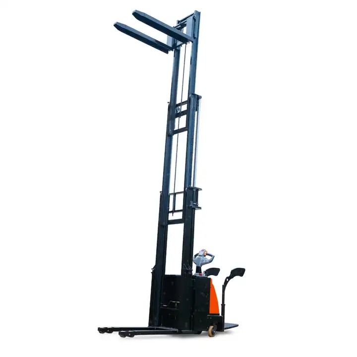 Triple-cylinder mast type double cylinder free lift 2 tons 4.5 m Straddle Electric Pallet Stacker