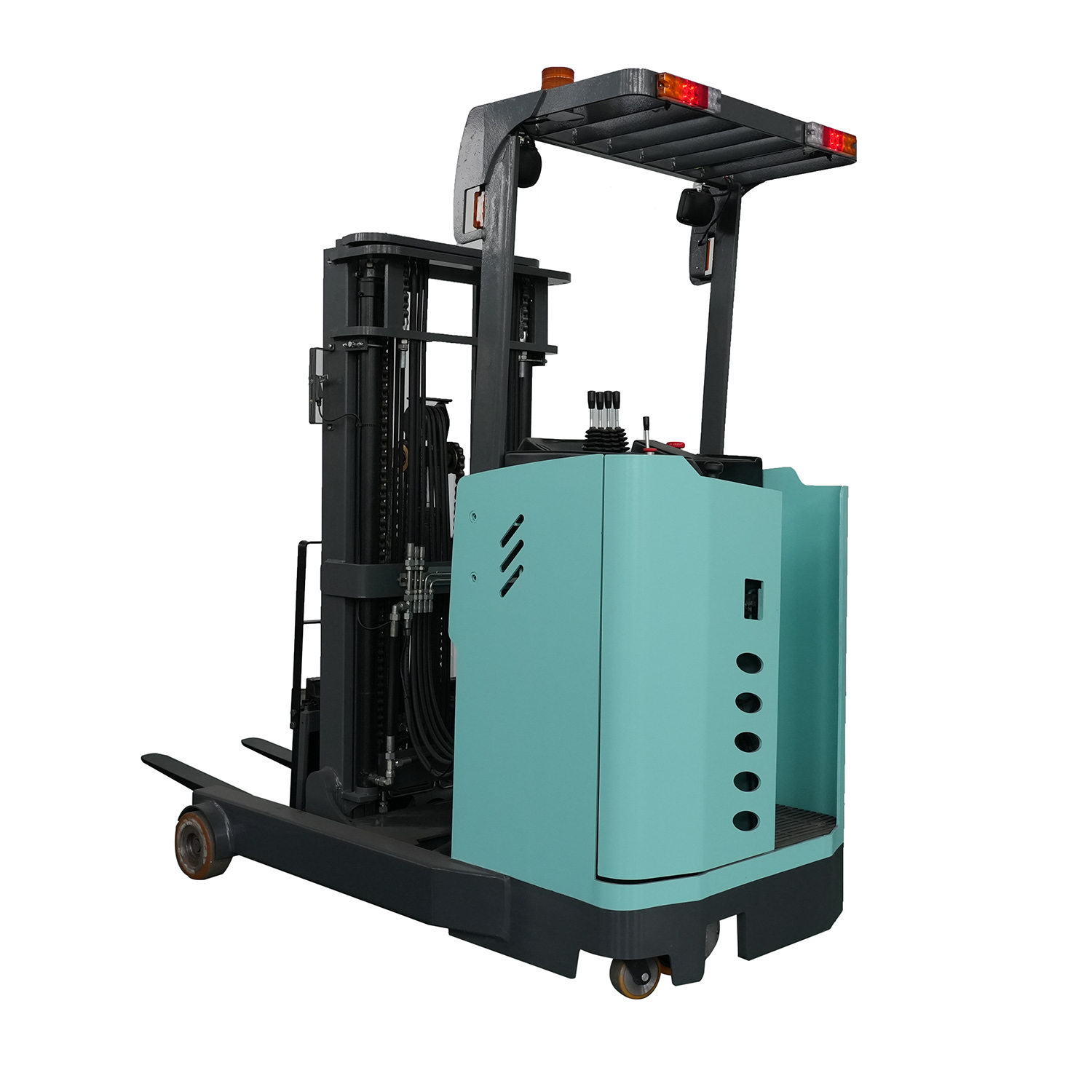 1.5ton 1500kg 2ton 2000kg Electric Reach Truck With Side Shift Lift Height 3m-8m Forklift for Narrow Aisle Warehouse with EPS
