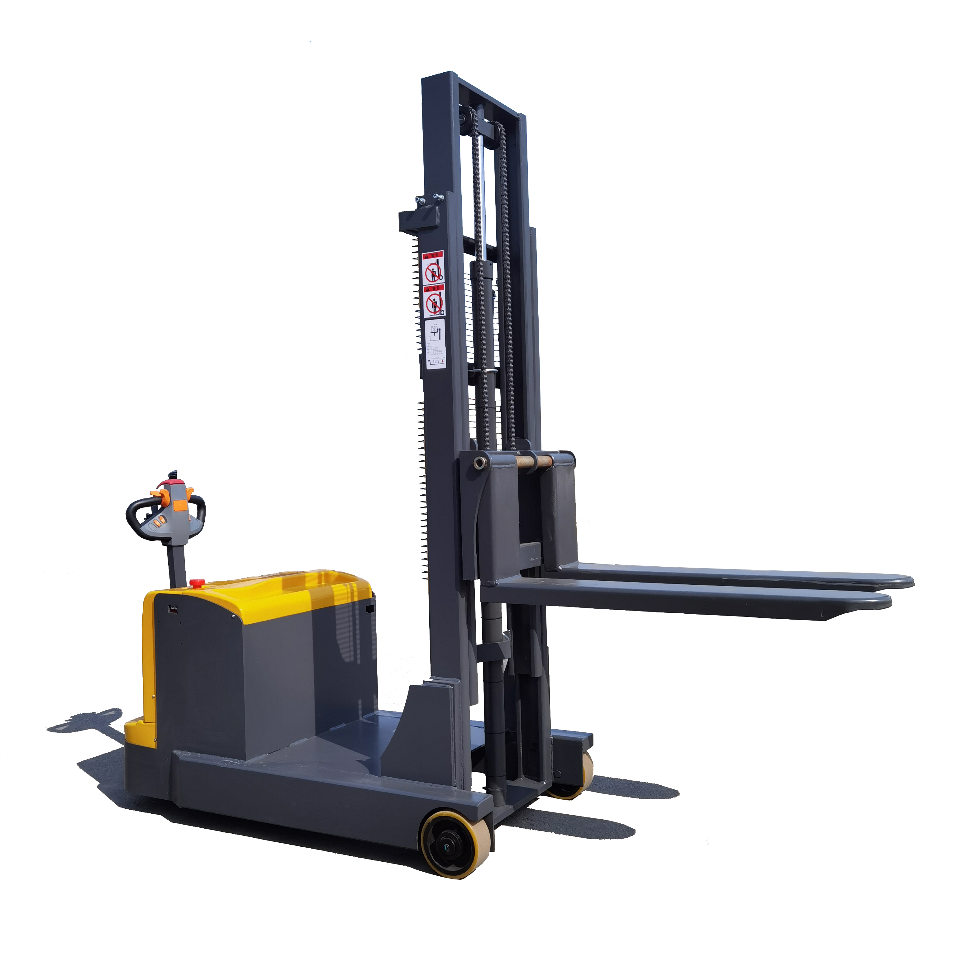 1 Ton Pedestrian Pallet Stacker Electric Counterbalanced stacker Walkie balanced Stacker with PU wheels