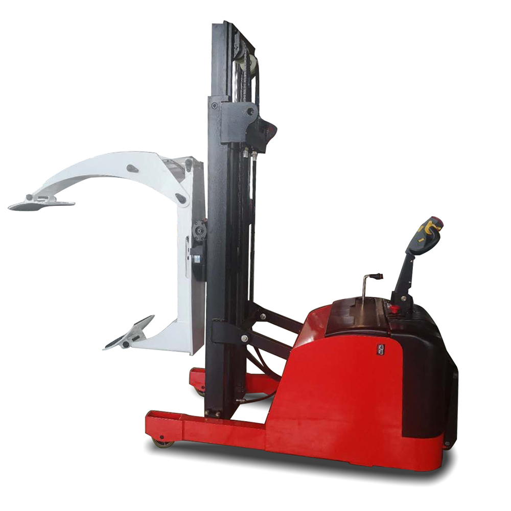1500 Kg Electric Roll Lifter Stacker 180 360 Degree Roll Clamp Convenient Storage Moving Equipment